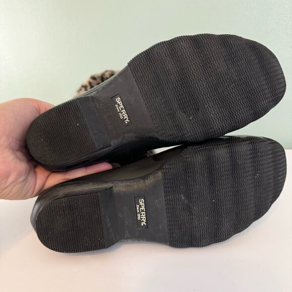 Sperry Tall Boots Girls 4 Fur Snow Waterproof Leather Lace Up Zip Pull On Brown - Picture 8 of 9